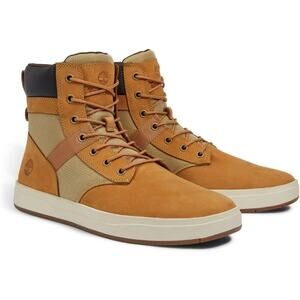 Timberland Davis Square Men's Leather Fabric Boot Lace Up Tan Size 10.5‎